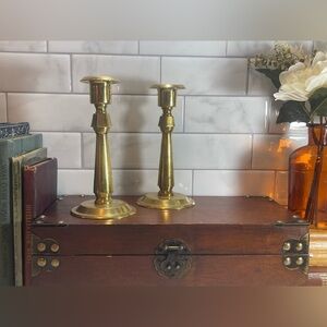 Vintage Brass Candle Stick Holders Set of 2